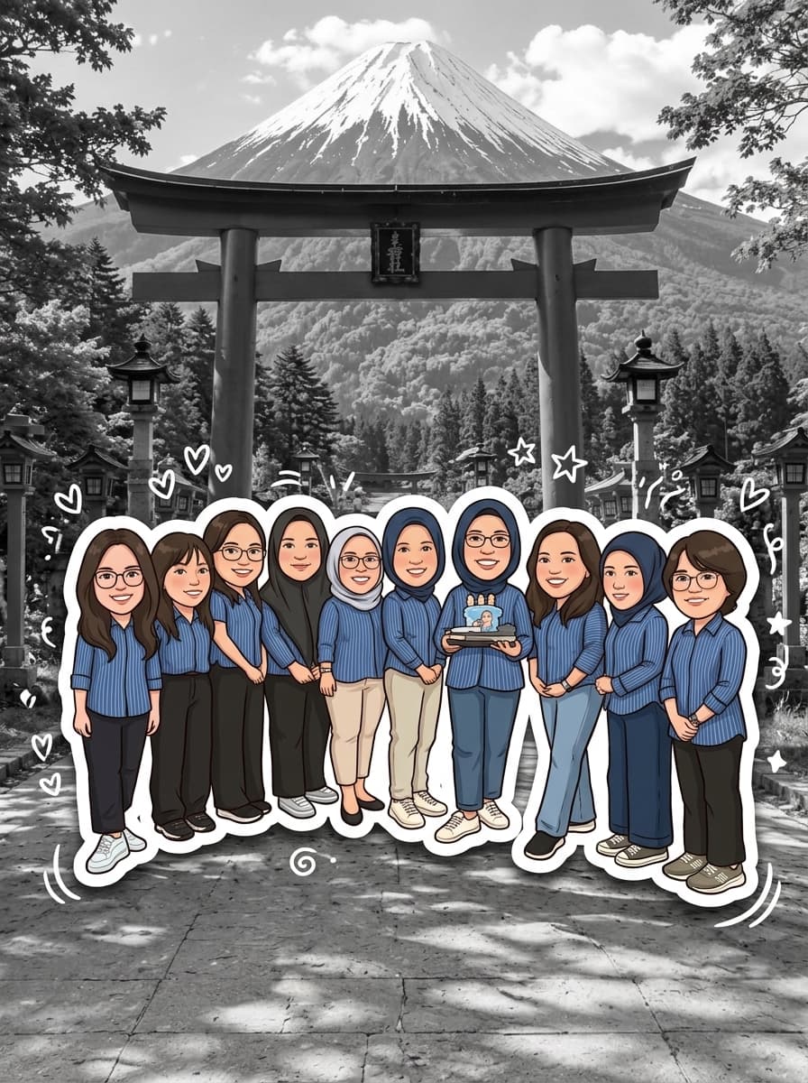 2D Cartoon Sticker Portrait