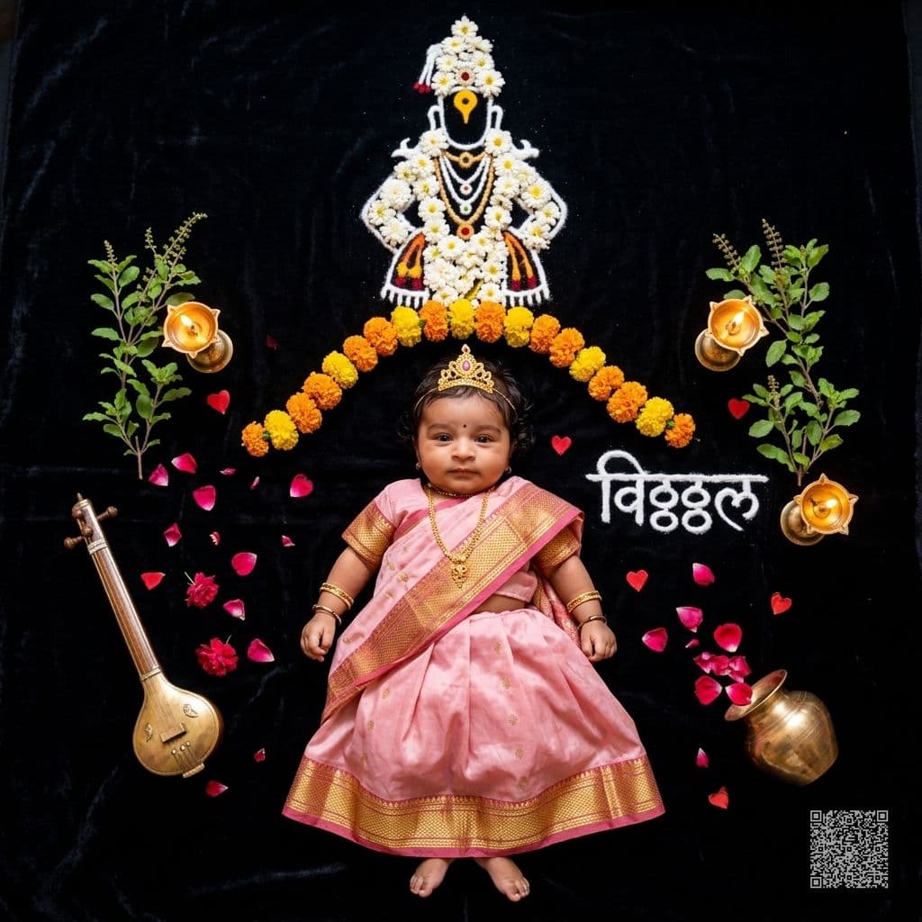Baby Vitthal Devotional Flatlay