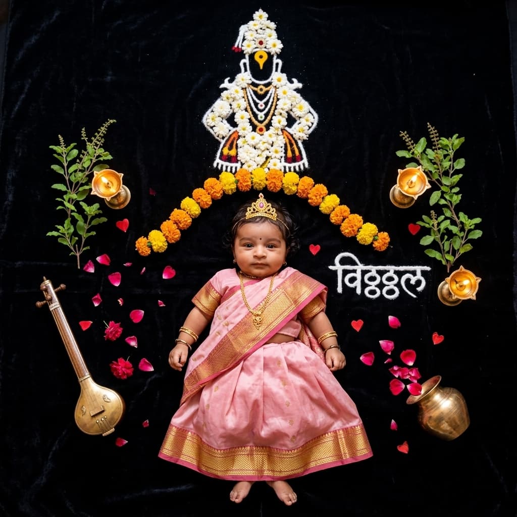 Baby Vitthal Devotional Flatlay
