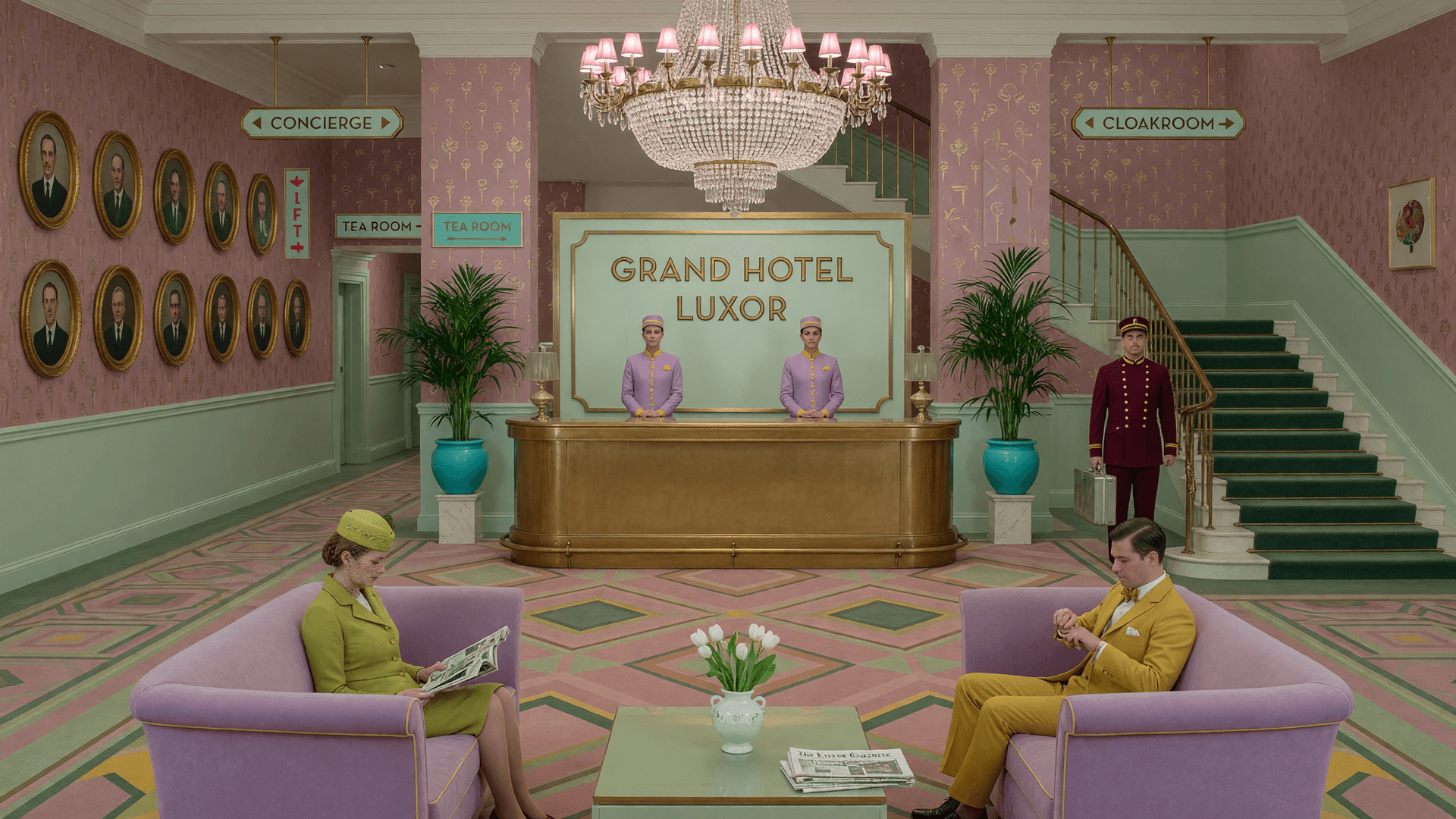 Wes Anderson Hotel Lobby