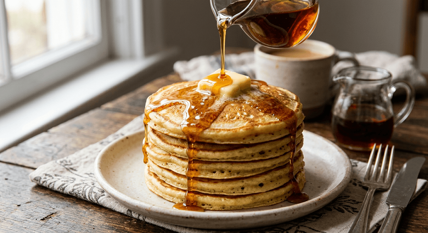 Stack of Pancakes with Melting Butter