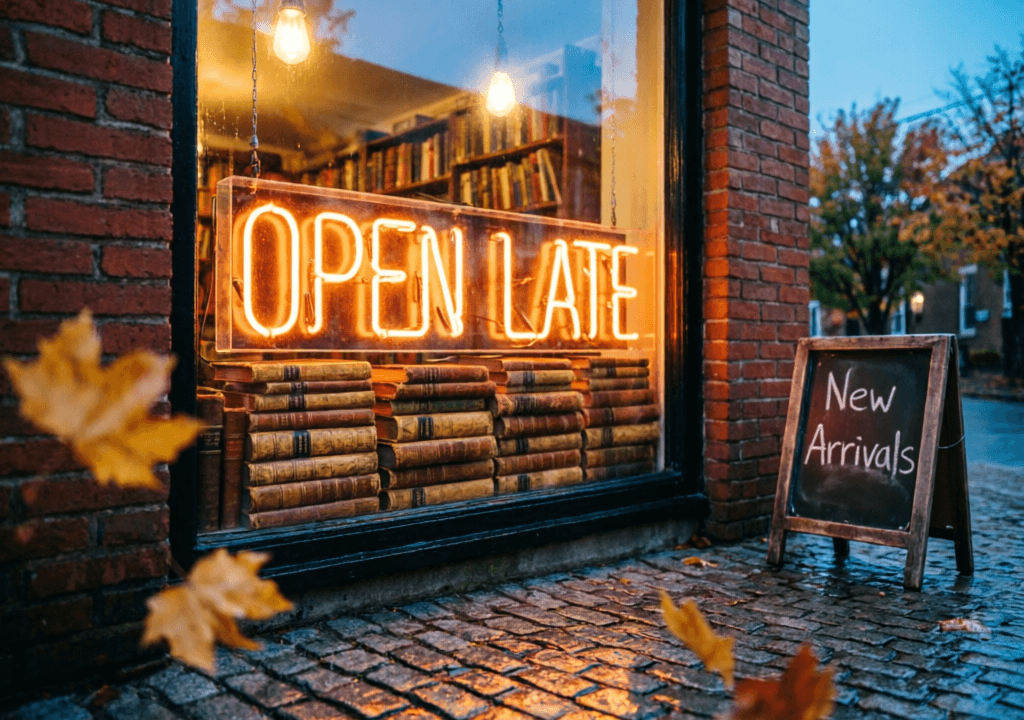 Vintage Bookshop Neon Sign Generator