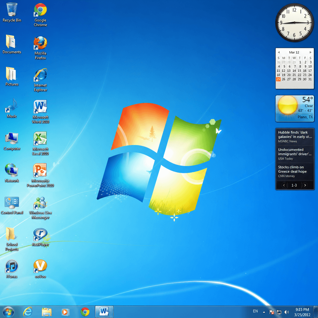Windows 7 Desktop, Early 2010s