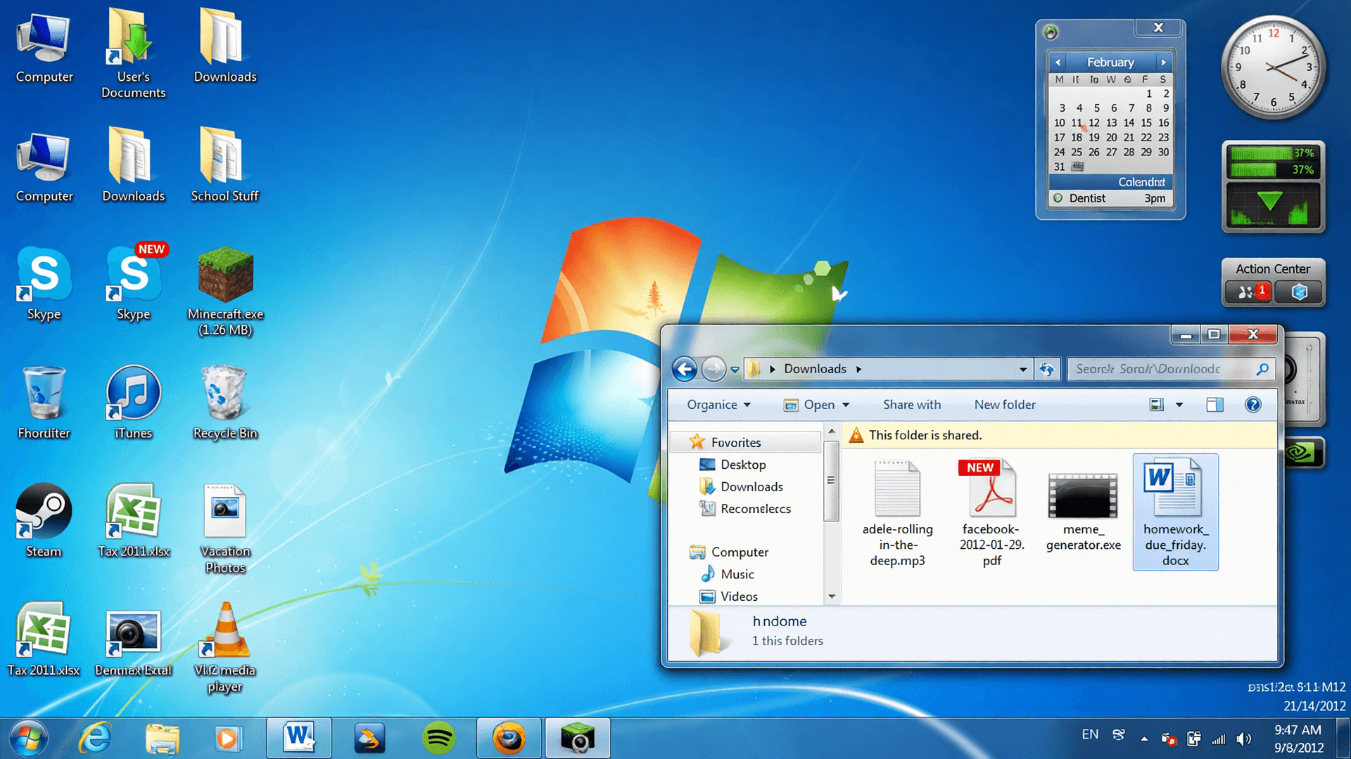 Windows 7 Desktop, Early 2010s