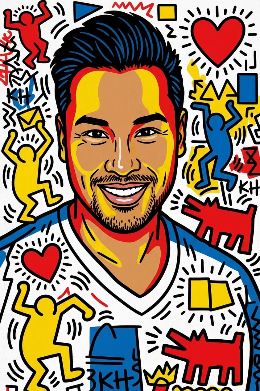 Keith Haring Pop Art Portrait