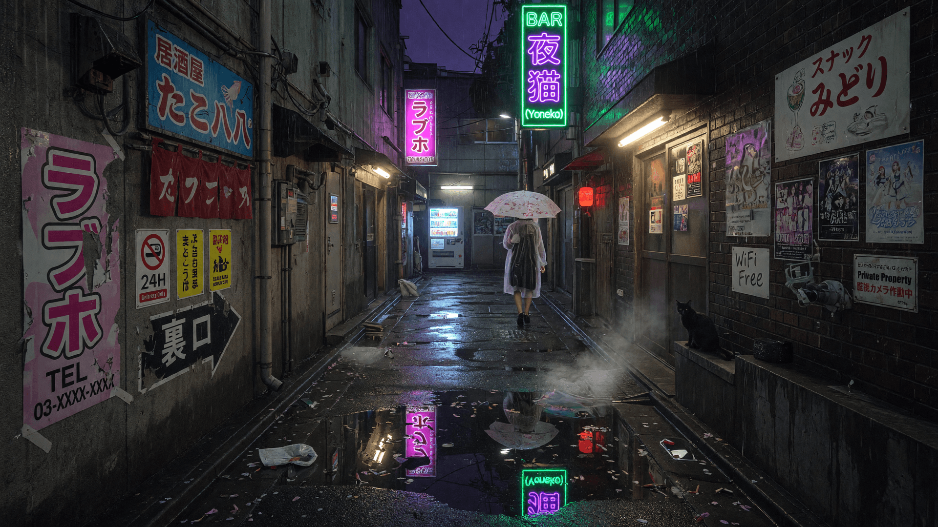 Tokyo Alley After Rain