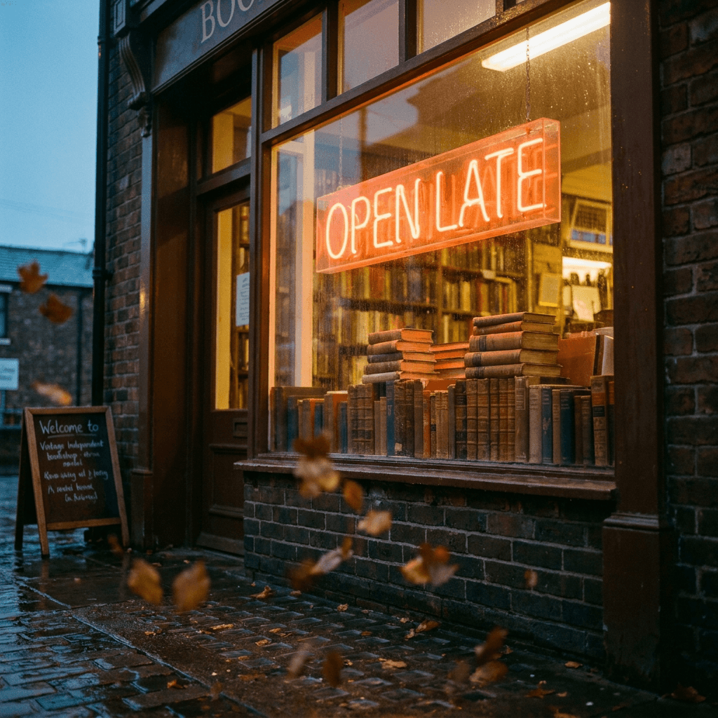 Vintage Bookshop Neon Sign Generator