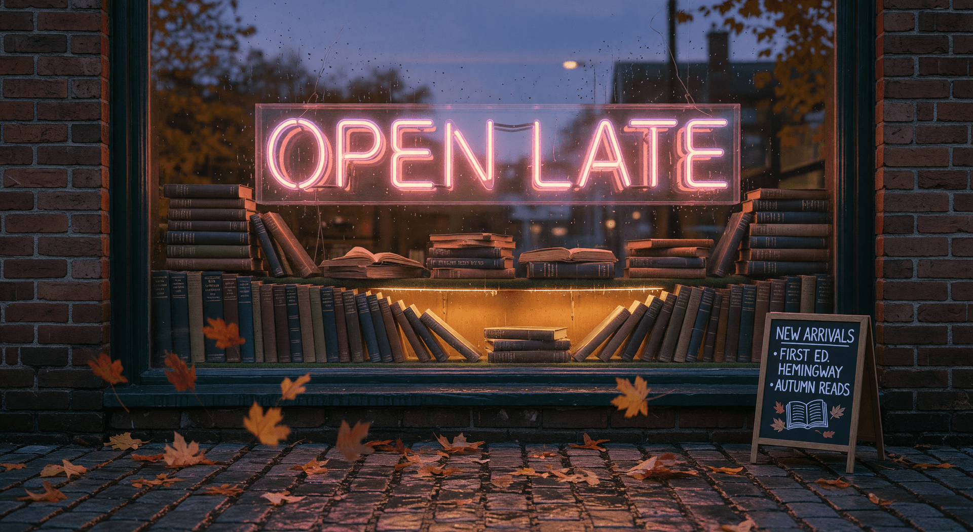 Vintage Bookshop Neon Sign Generator
