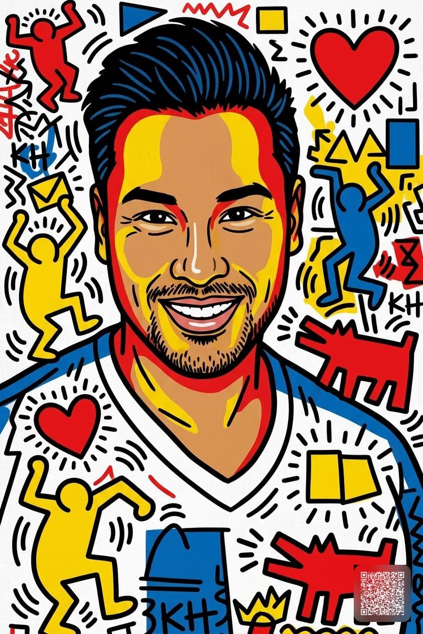 Keith Haring Pop Art Portrait