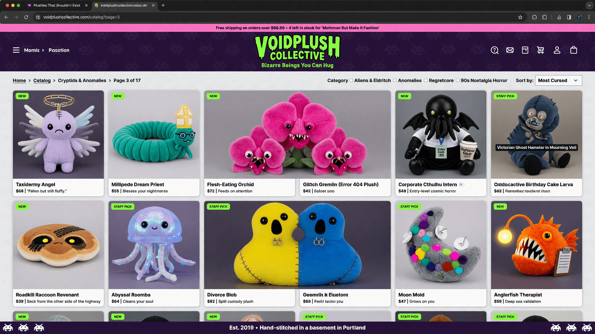 Bizarre Plush Toy Web Catalog