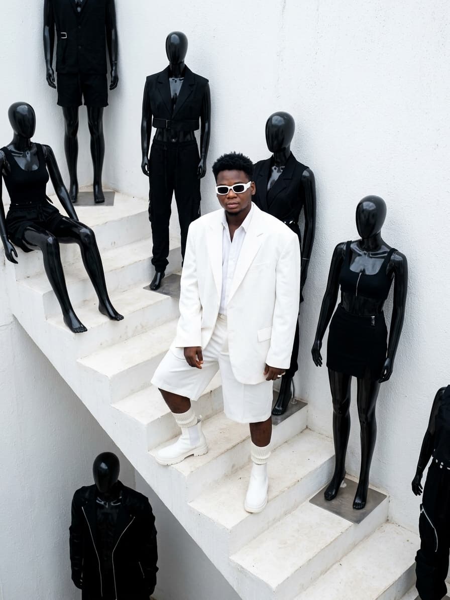 White Suit Fashion Editorial