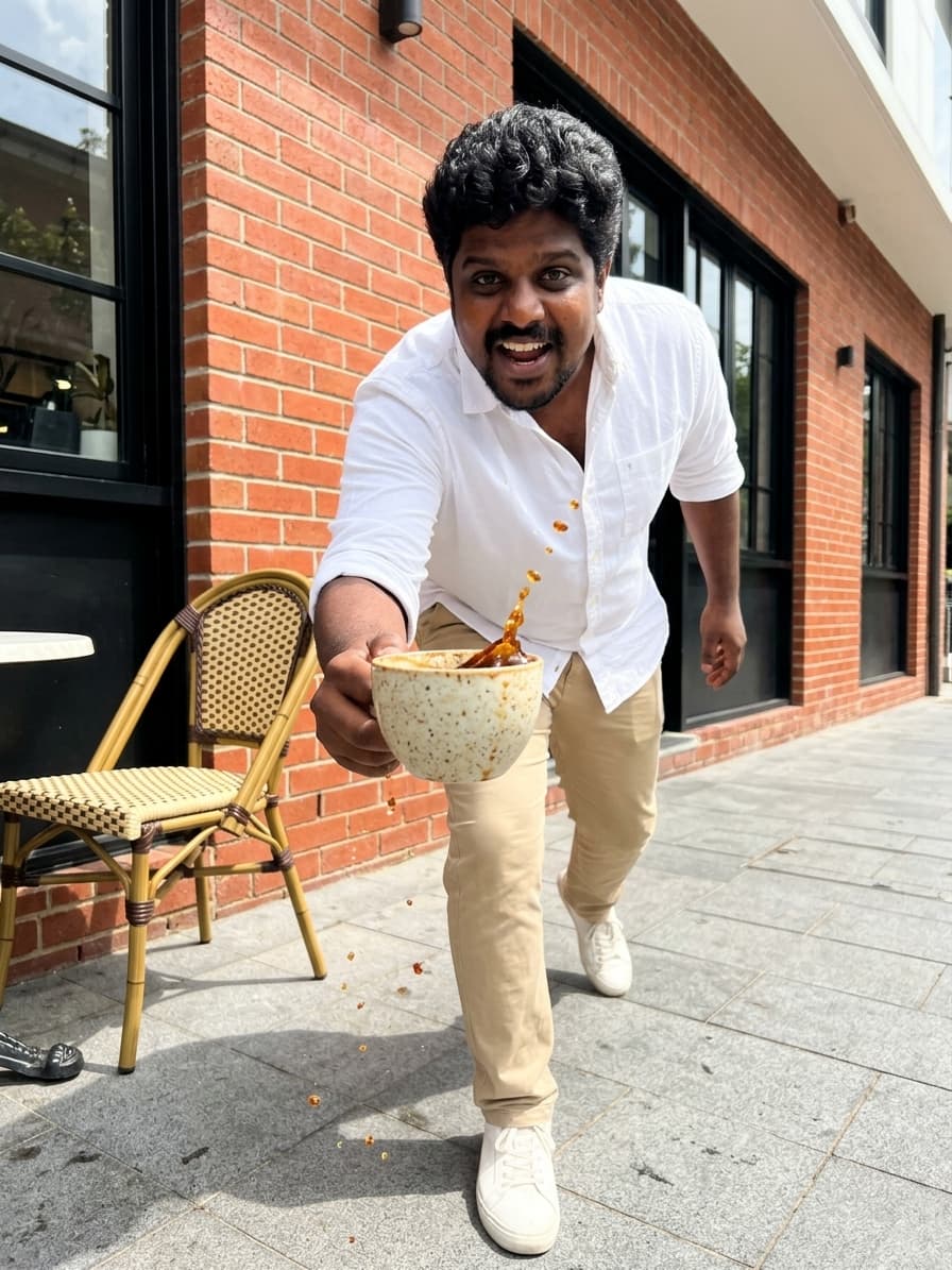 Coffee Splash Freeze-Frame Photo