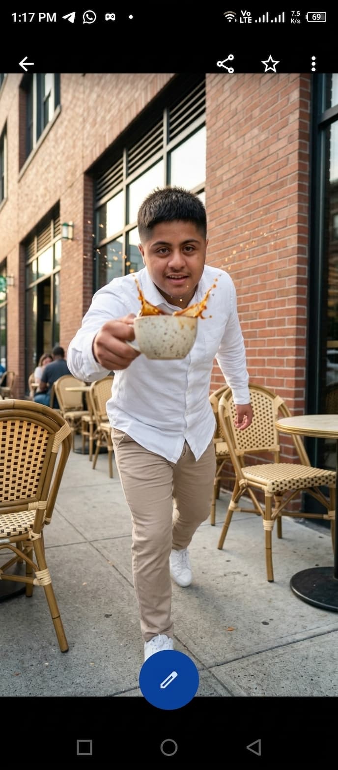 Coffee Splash Freeze-Frame Photo