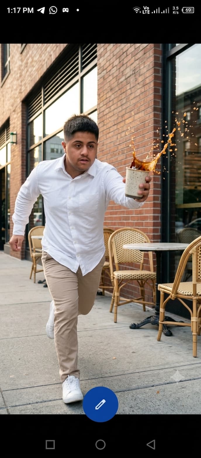 Coffee Splash Freeze-Frame Photo