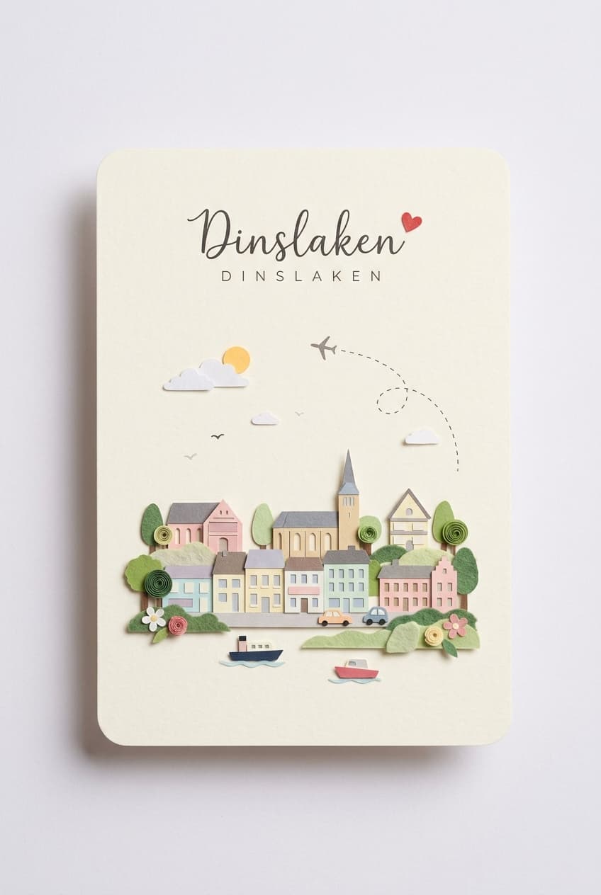 Miniature Papercraft Travel Postcard