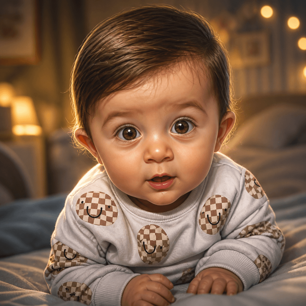Hyperrealistic Caricature Baby