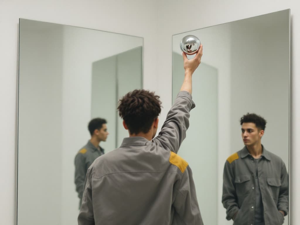 Two-Mirror Corner — Chrome Sphere