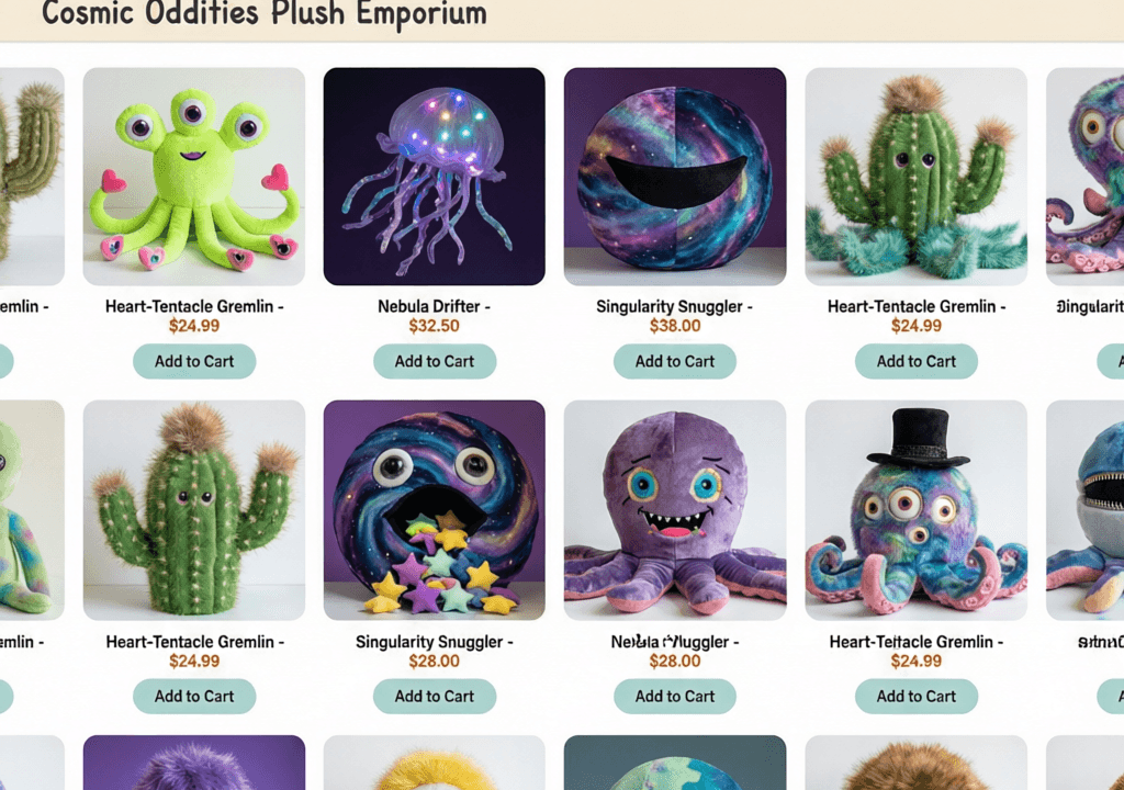 Bizarre Plush Toy Web Catalog