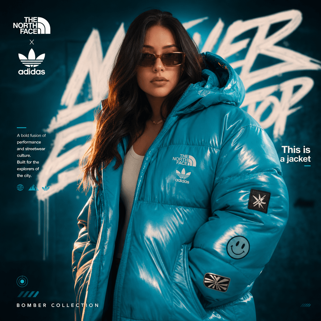 Glossy Puffer streetwear campaign