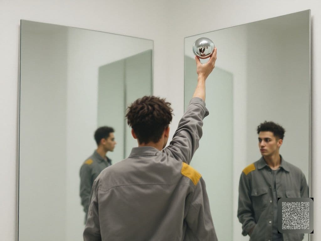 Two-Mirror Corner — Chrome Sphere