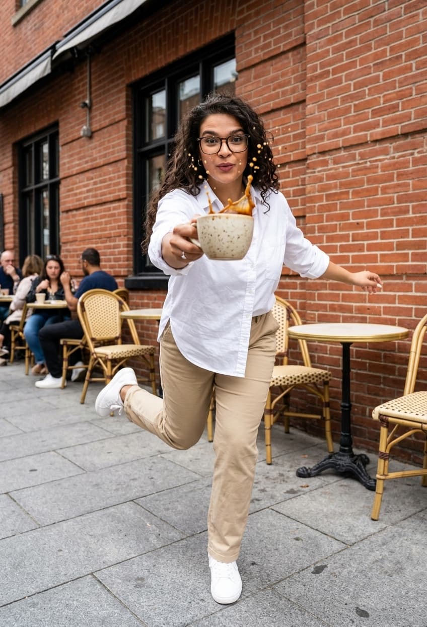 Coffee Splash Freeze-Frame Photo