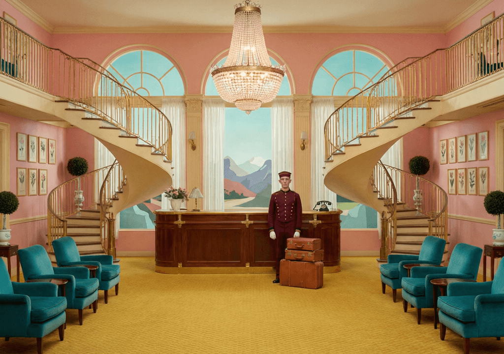 Wes Anderson Hotel Lobby