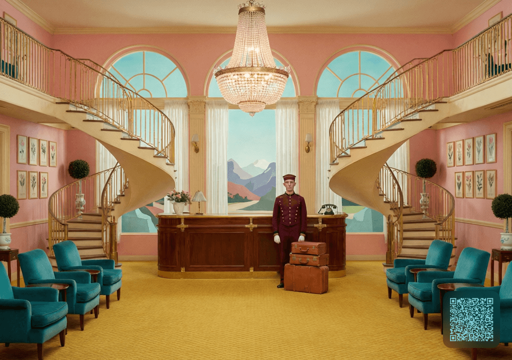 Wes Anderson Hotel Lobby