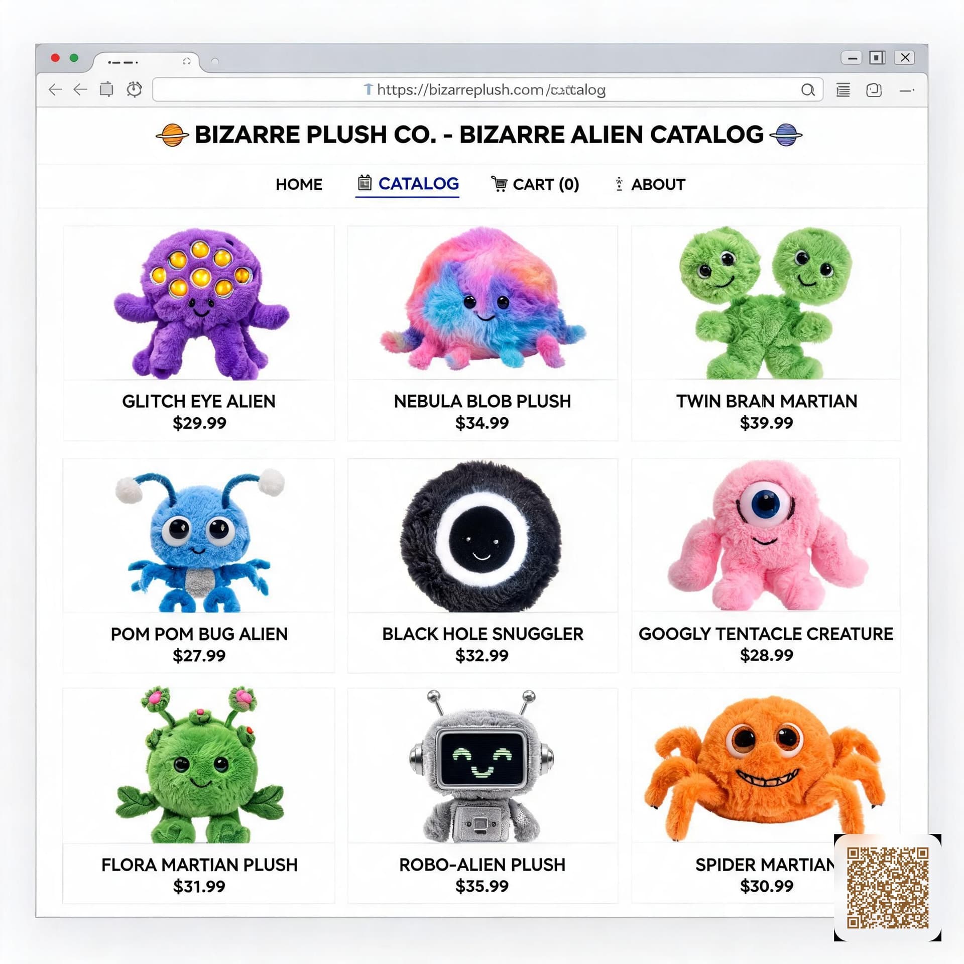 Bizarre Plush Toy Web Catalog