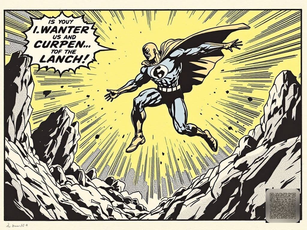 Bronze Age Comic Panel — Superhero Landing
