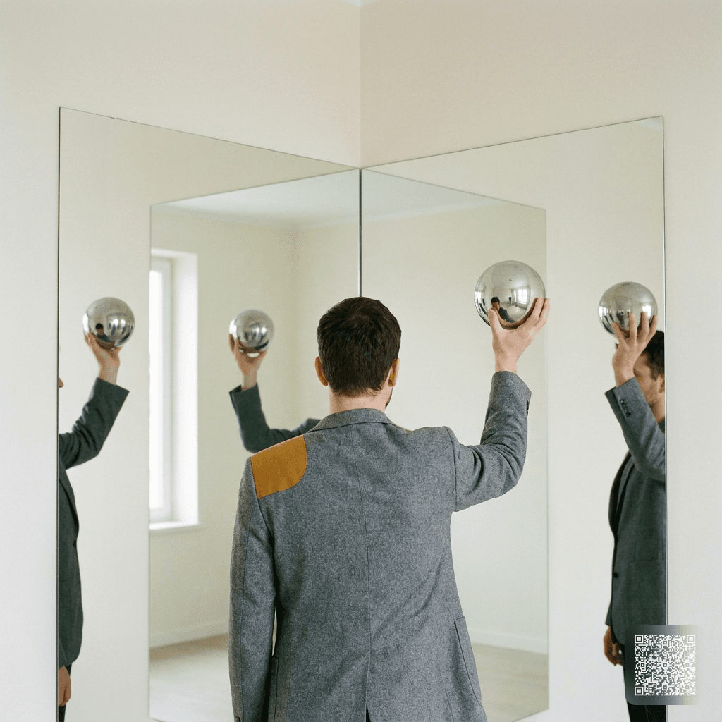 Two-Mirror Corner — Chrome Sphere