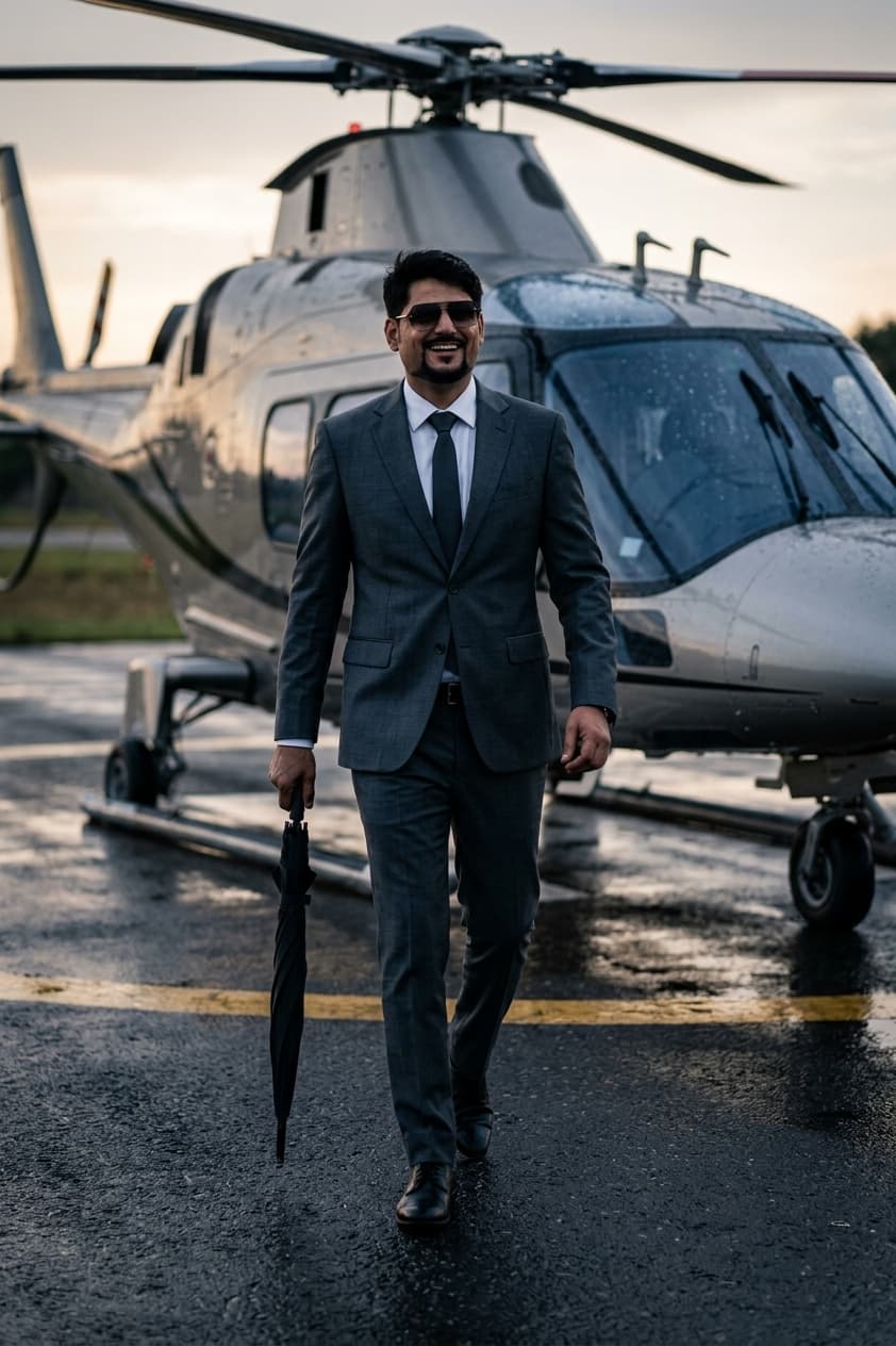 Cinematic Helicopter AI Portrait