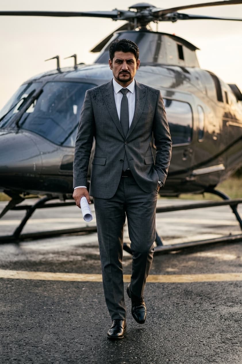 Cinematic Helicopter AI Portrait