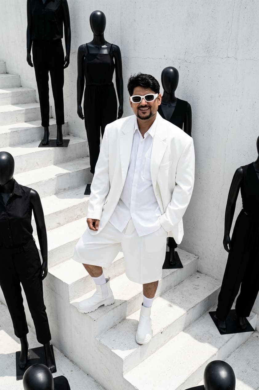 White Suit Fashion Editorial