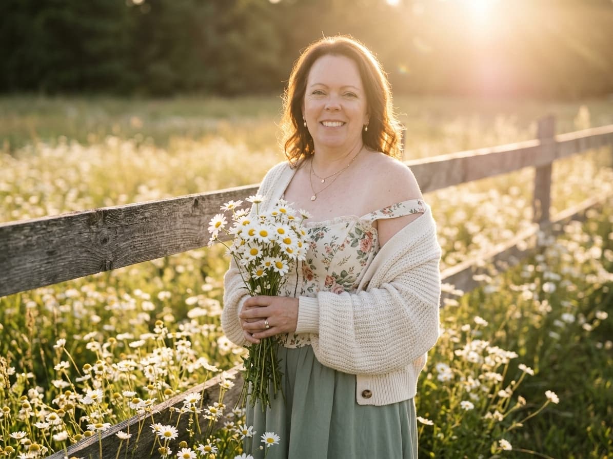 Golden Hour Wildflower Portrait