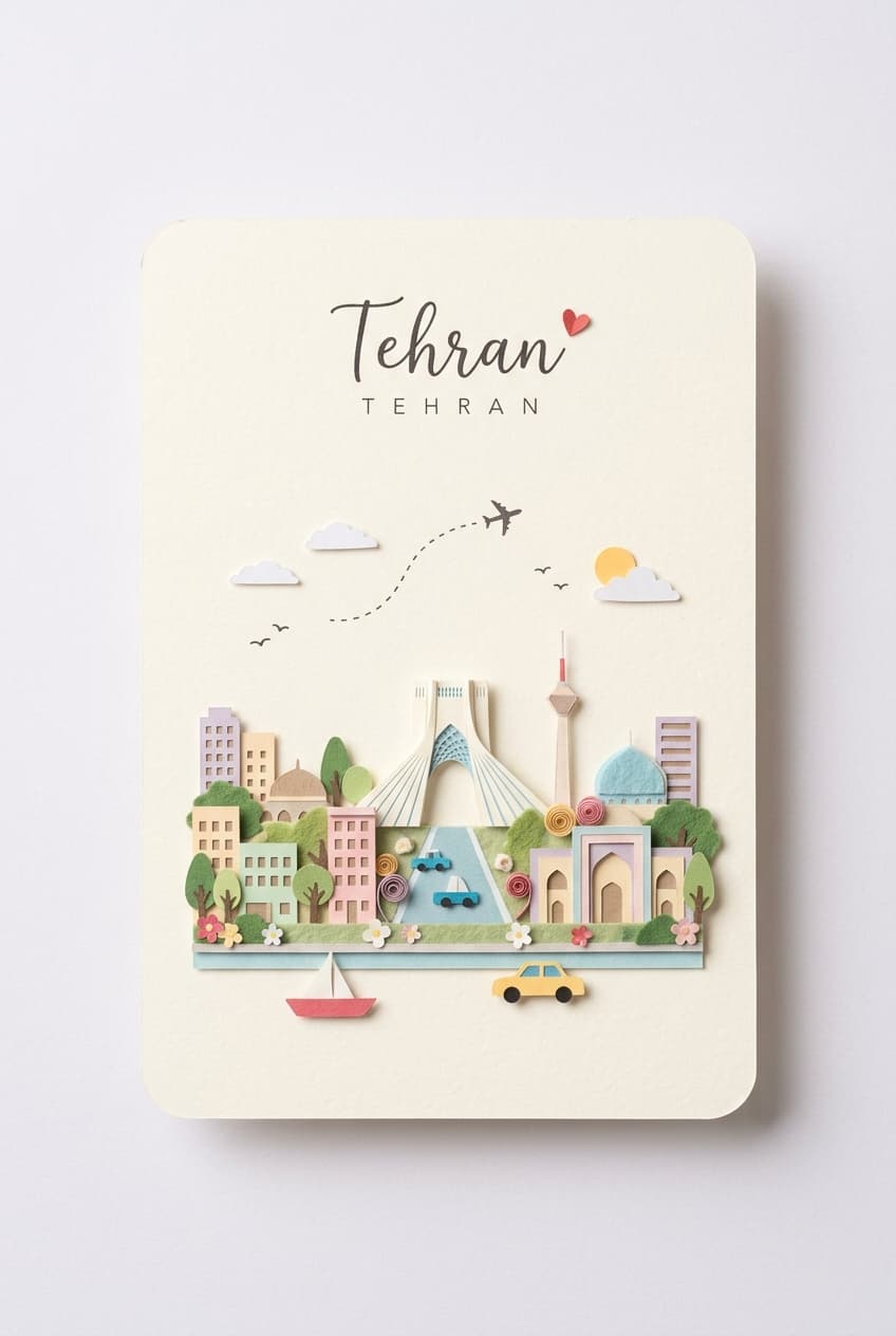 Miniature Papercraft Travel Postcard