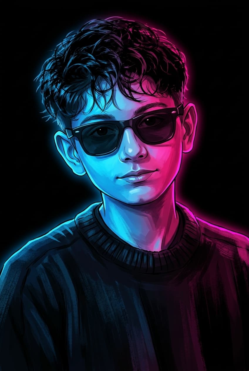 Neon Duotone Portrait