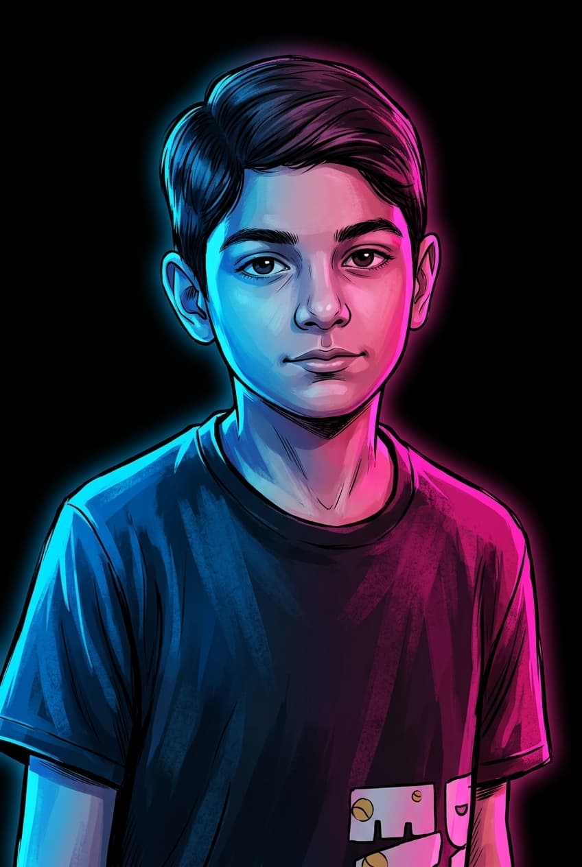 Neon Duotone Portrait