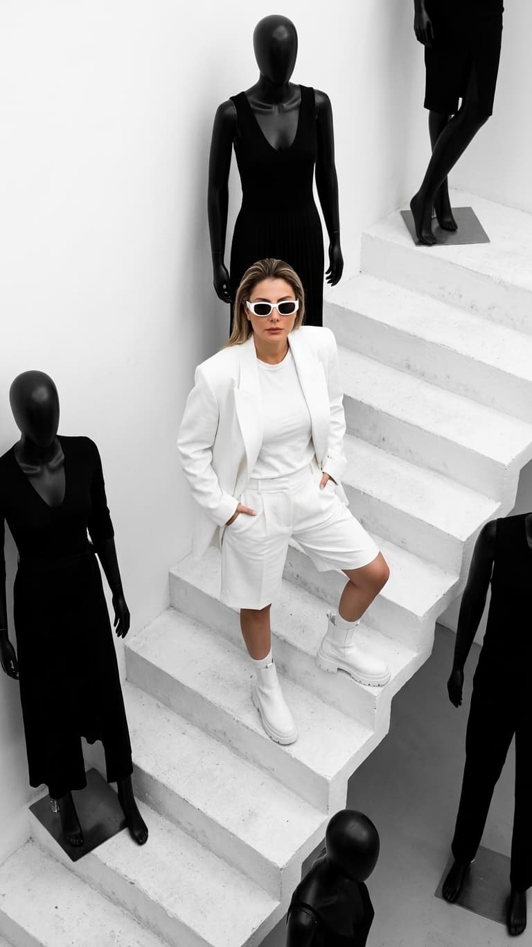 White Suit Fashion Editorial