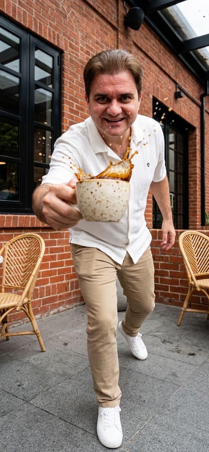 Coffee Splash Freeze-Frame Photo