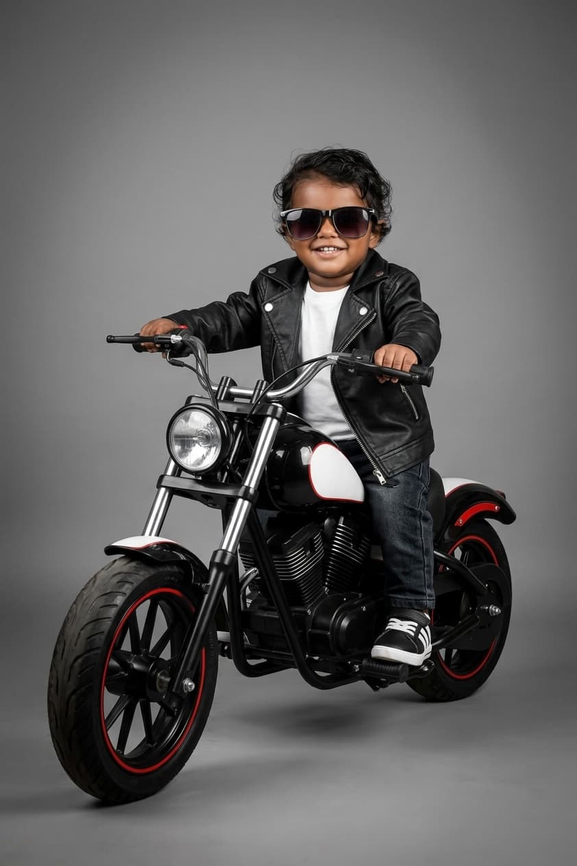 Biker Baby Studio Shot