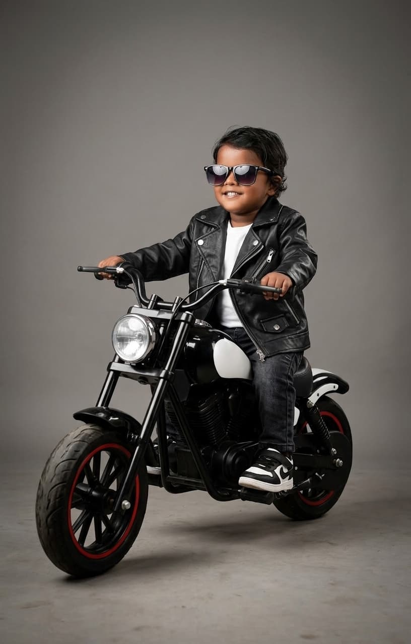 Biker Baby Studio Shot