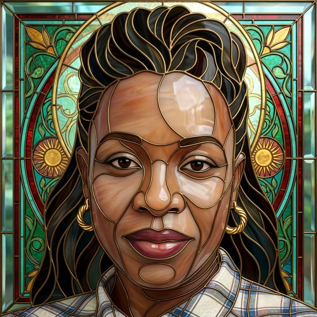 Art Nouveau Stained Glass Portrait