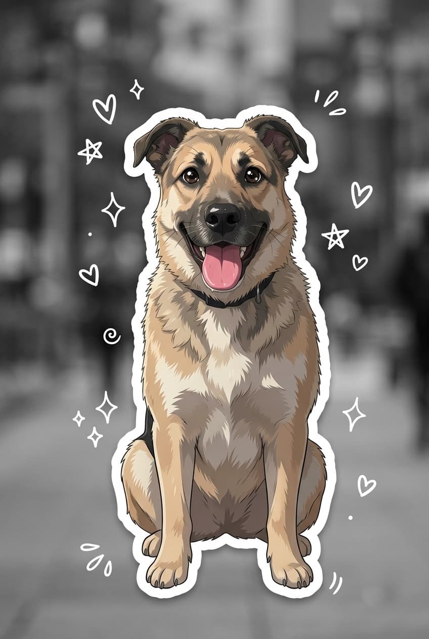 2D Cartoon Sticker Portrait