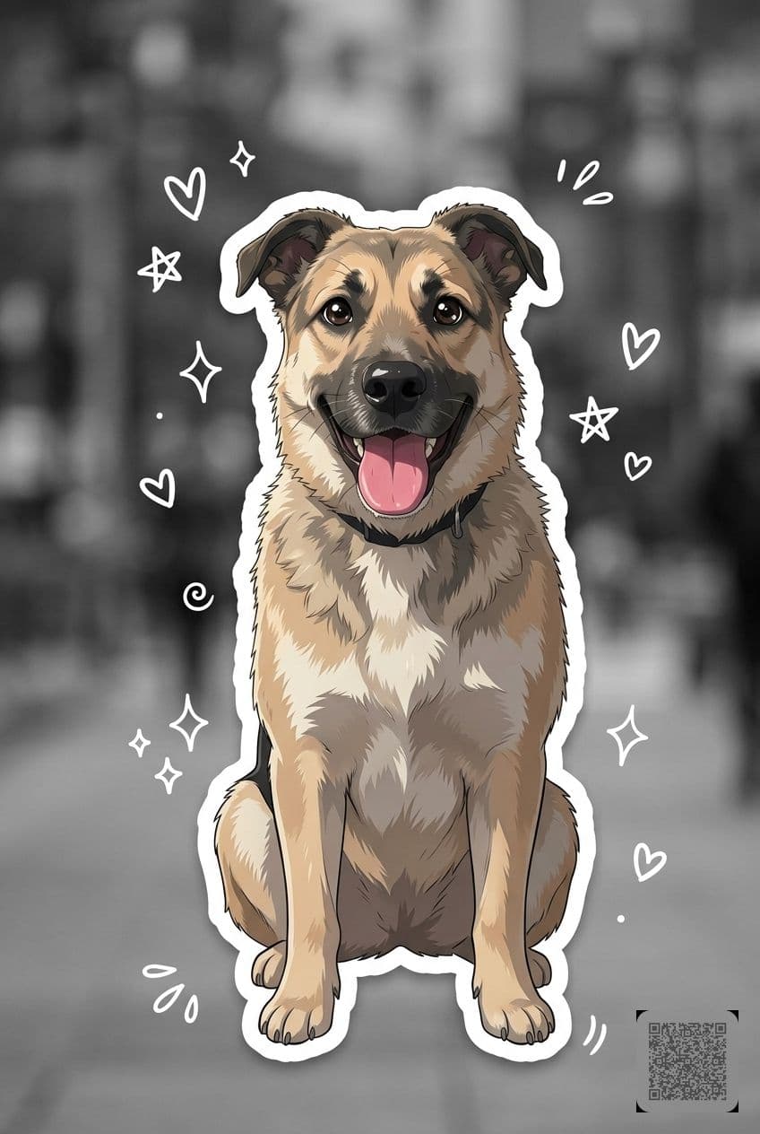 2D Cartoon Sticker Portrait