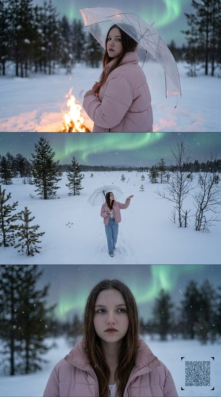 Winter Aurora Triptych