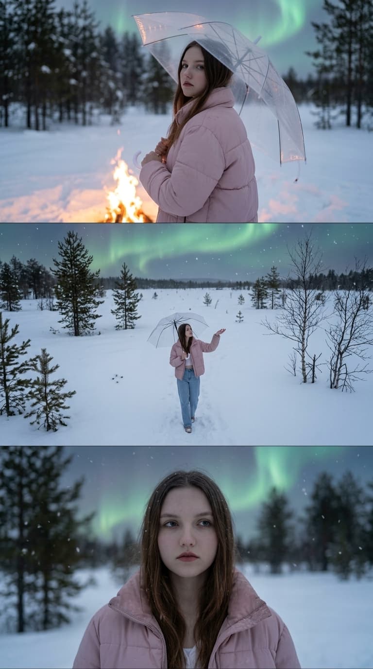 Winter Aurora Triptych