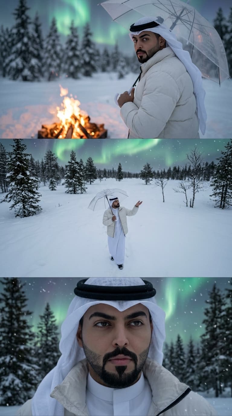 Winter Aurora Triptych