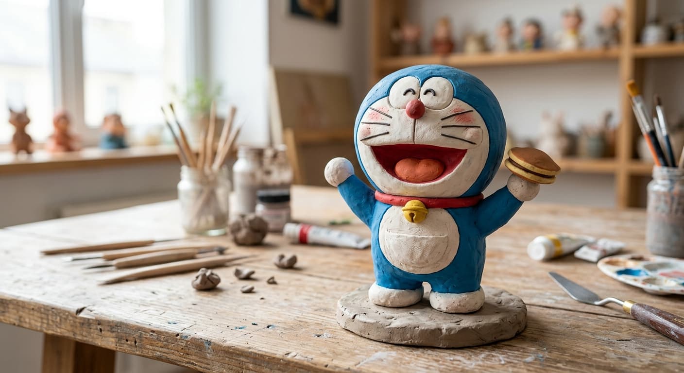 Doremon Clay Art tutorial vedio complete