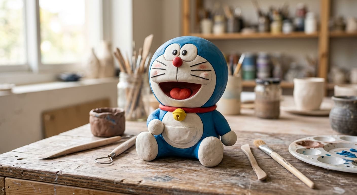 Doremon Clay Art tutorial vedio complete