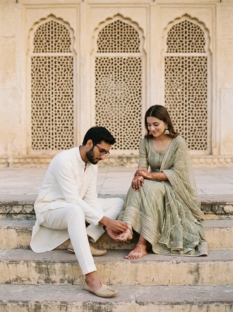 Desi Couple Palace Steps Photo Generator